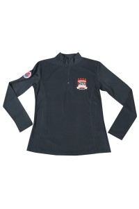 W215  Design half-breasted zipper long sleeve corporate collar printing logo embroidered logo knitted baby clothes women's sweatshirt detail view-6